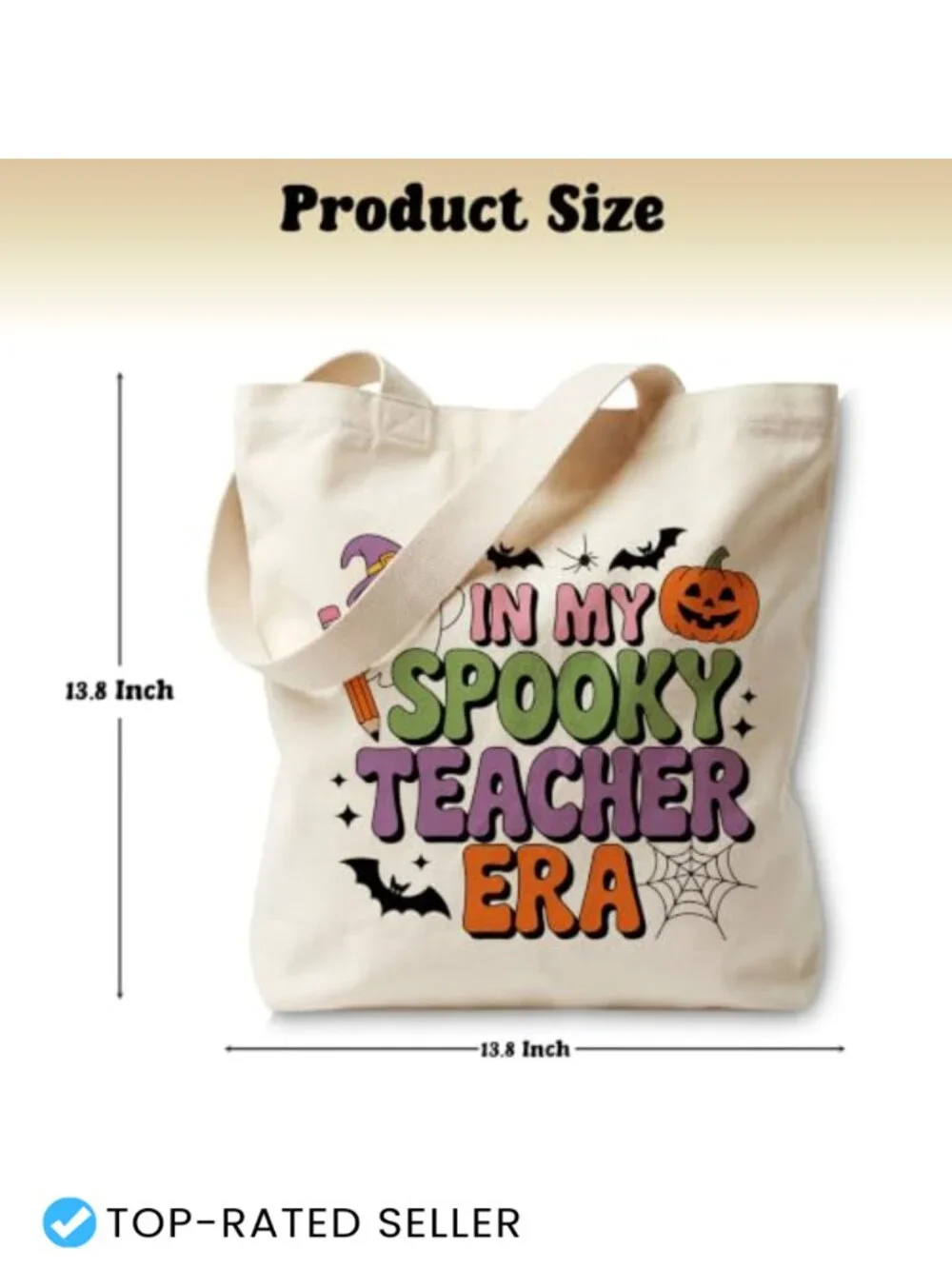 Canvas Tote Bag for Women Halloween Work Bag Laptop Shopper Shoulder